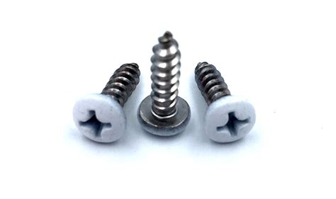 white painted sheet metal screws|white painted stainless steel screws.